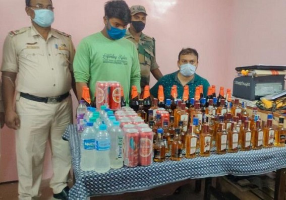 2 Arrested with huge quantity of Deshi and Foreign Liquor Stocks 